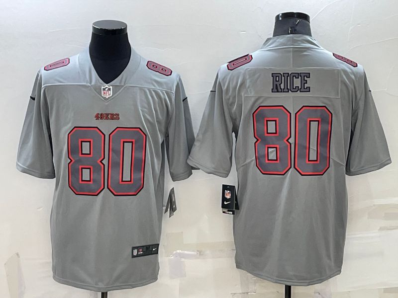 Men San Francisco 49ers #80 Rice Grey 2022 Nike Limited Vapor Untouchable NFL Jerseys